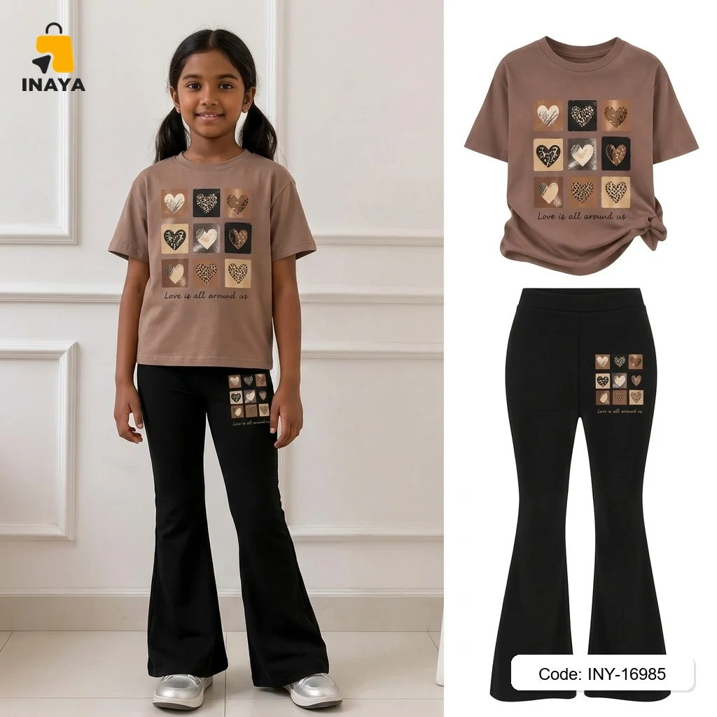 Brown Love Is All Around Us Hearts Long Set