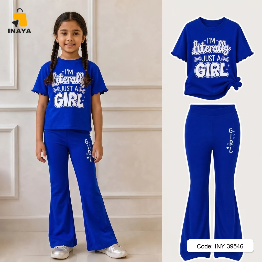 Blue Literally Just A Girl Long Set