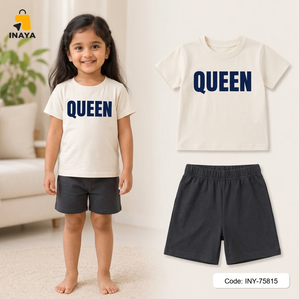 Cream Queen Baby T-Set