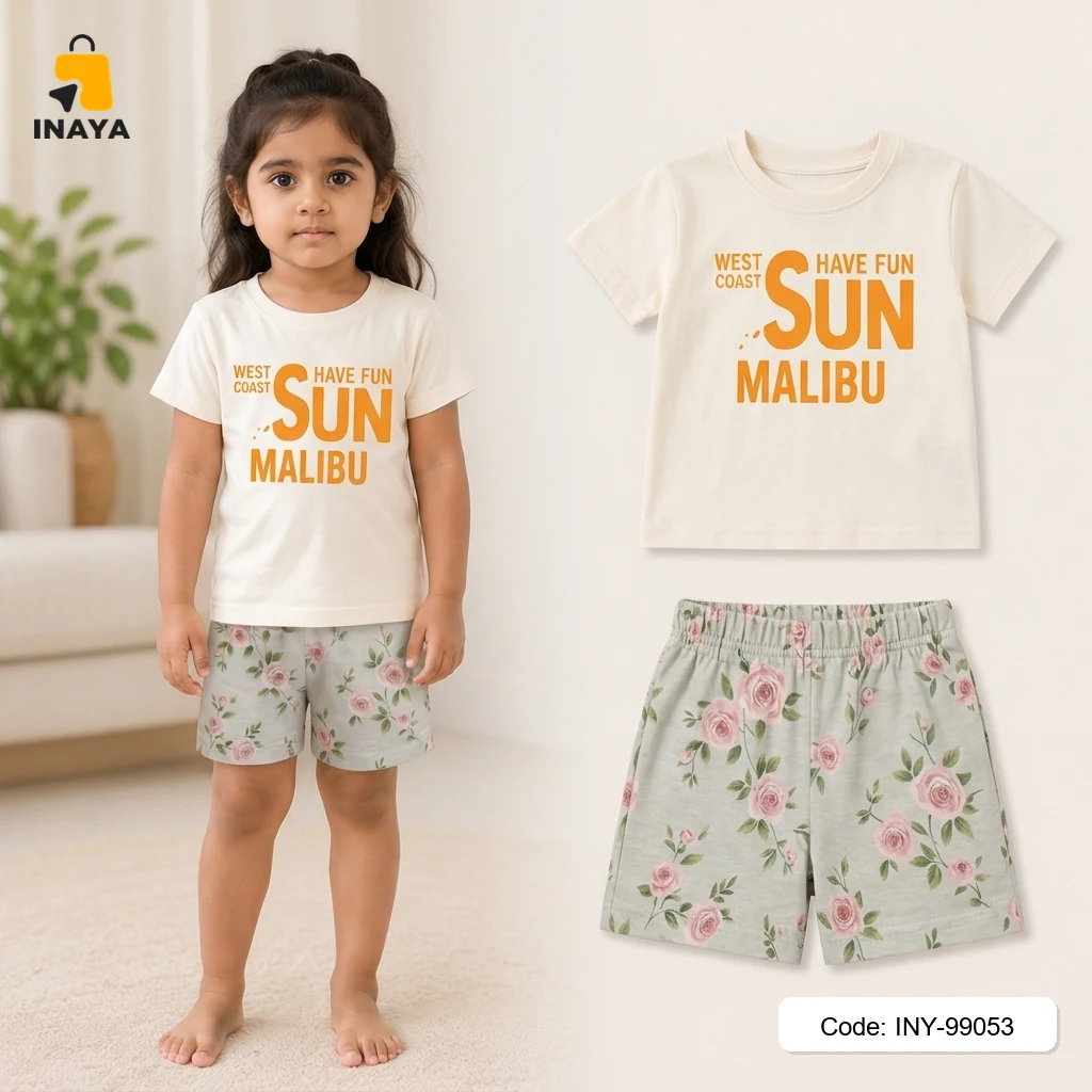 Cream Sun Malibu Baby T-Set