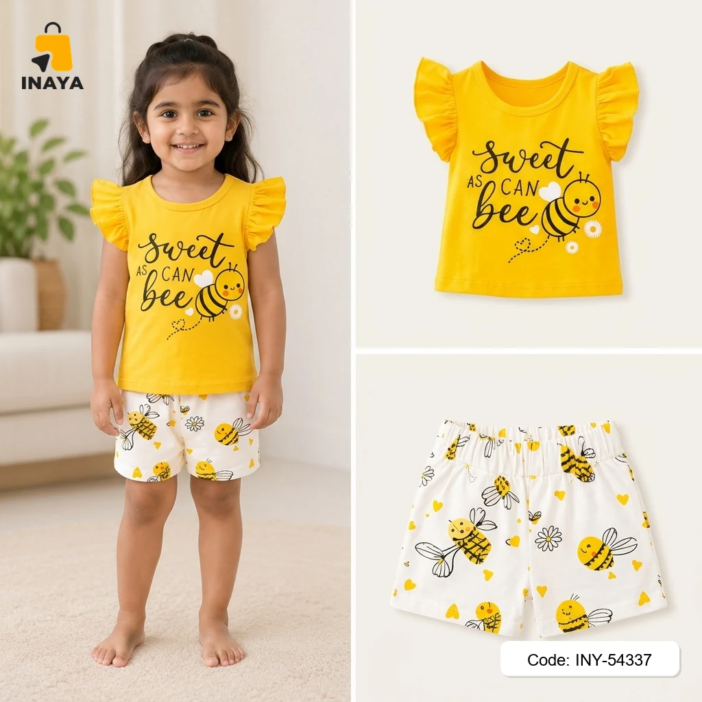 Yellow Sweet As Can Bee Baby T-Set