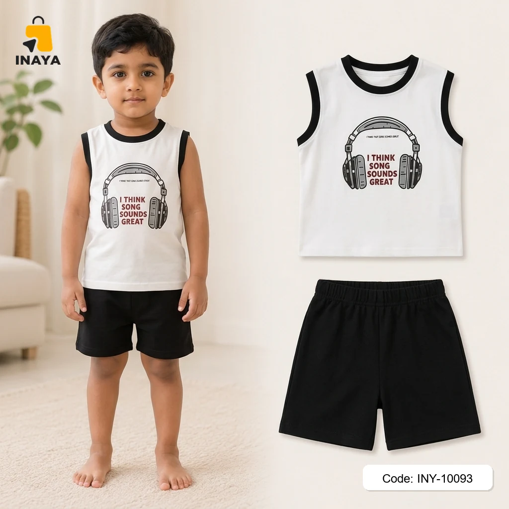 White Headphones Song Sounds Baby T-Set