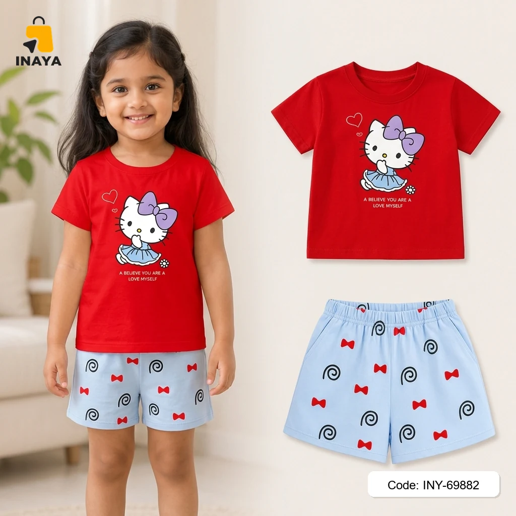 Red Hello Kitty Love Baby T-Set