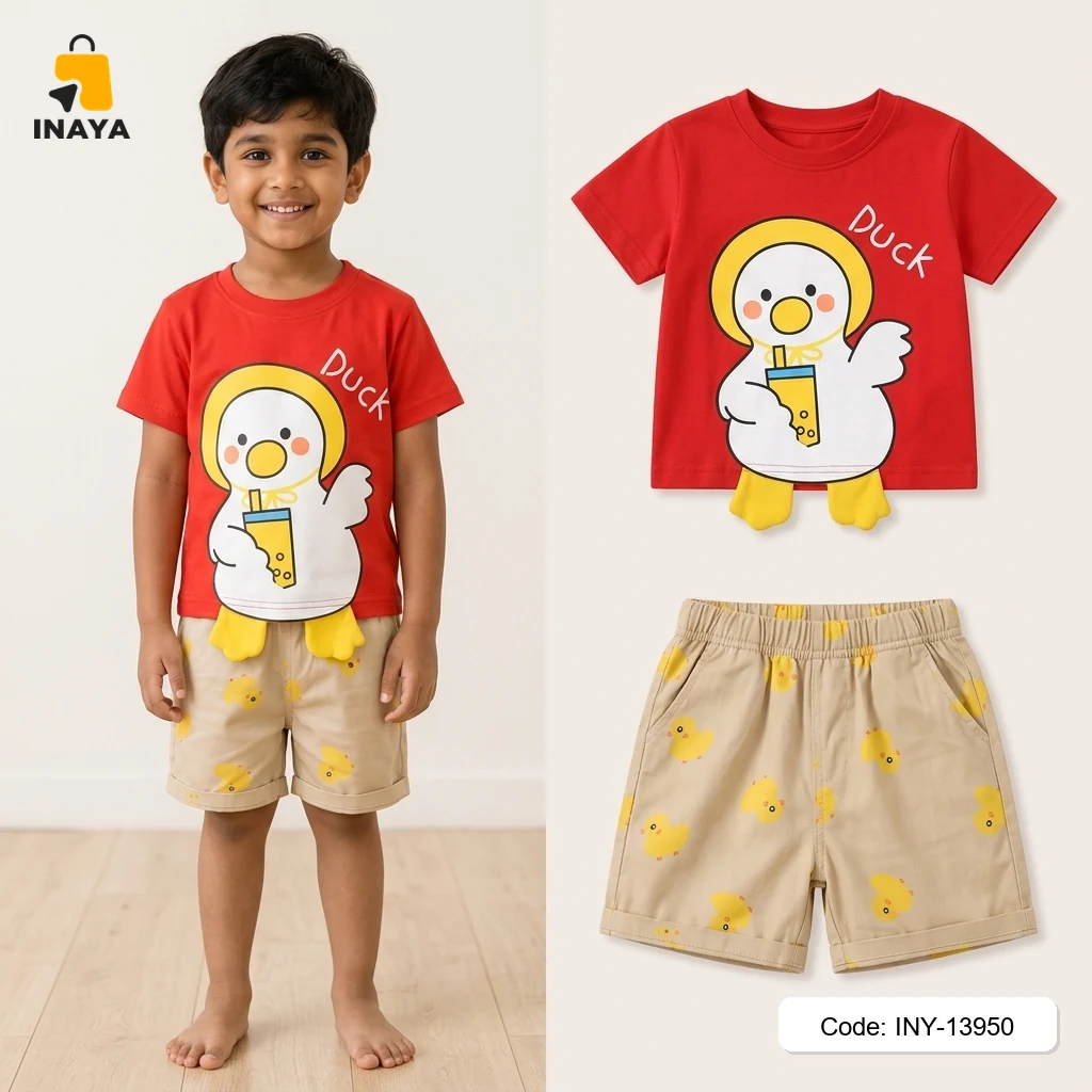 Red Yellow Duck Baby T-Set