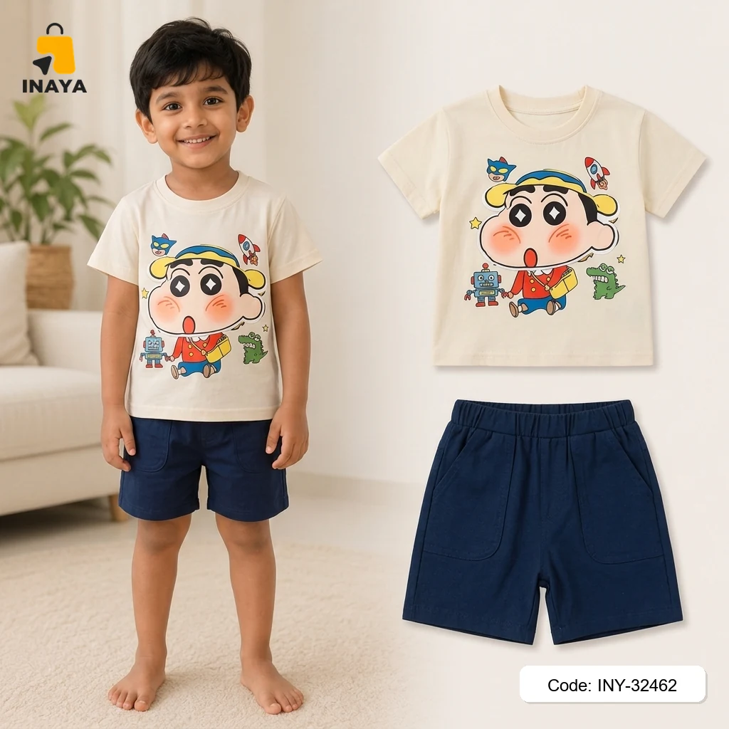 Cream Shin Chan Baby T-Set
